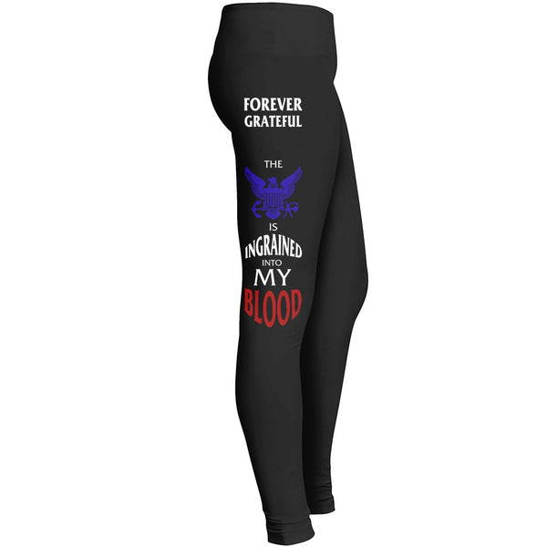 Us Navy Forever Grateful Leggings