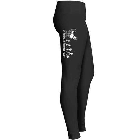 My Chicken Eat Your Stick Farmily Leggings