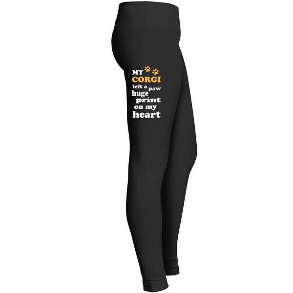 My Corgi Paw Print On My Heart Legging For Mom 