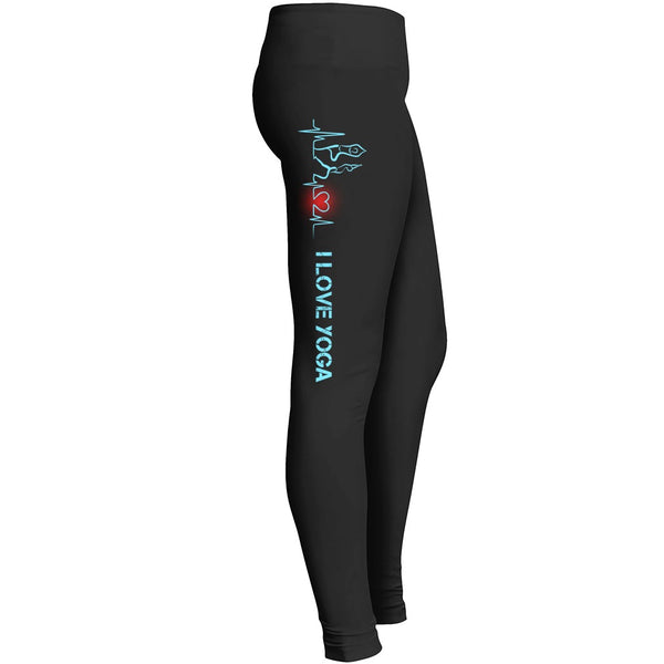 I Love Yoga Heartbeat Cool Leggings Design Leggings
