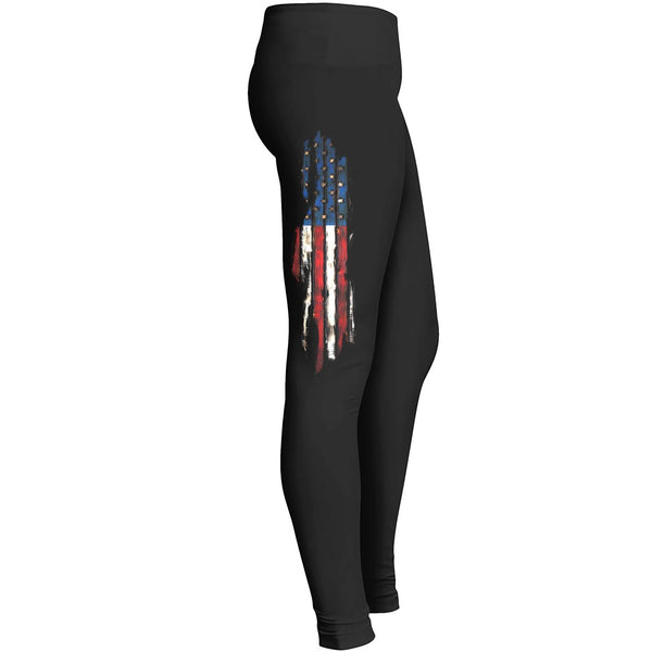 American Flag Ripped Leggings Leggings