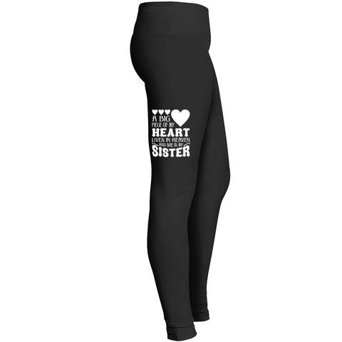 A Big Piece Of My Heart Lives In Heaven And She Is My Sister Tshirt 1 Leggings
