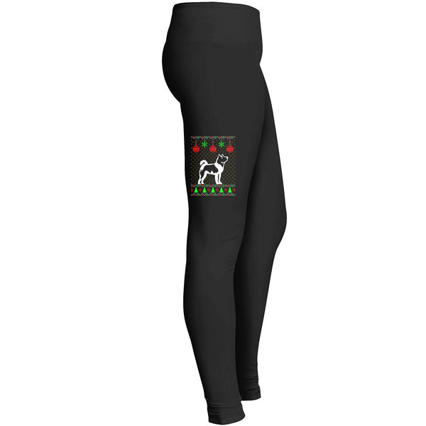 Akita Dog Ugly Christmas Sweater Xmas Leggings