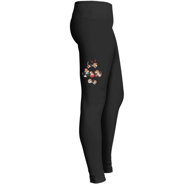 Beagle Dog Reindeer Christmas Leggings
