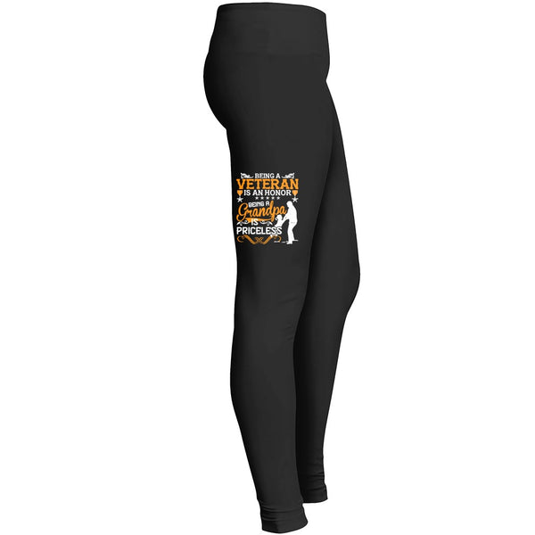 Being A Veteran Is An Honor Being A Grandpa Leggings