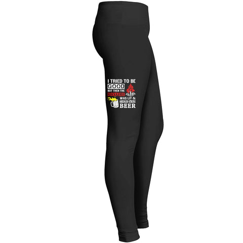 Bonfire And Beer I Tried To Be Good But There Was Beer 1 Leggings