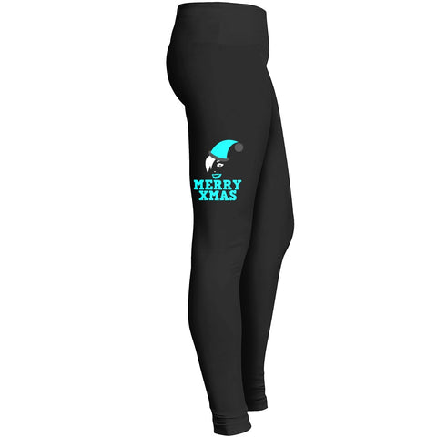 Girl With Santa Hat Merry Xmas Christmas 2 Leggings