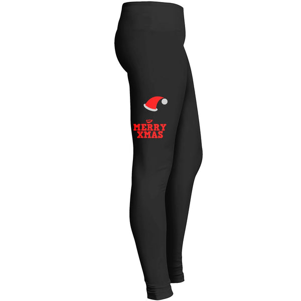 Girl With Santa Hat Merry Xmas Christmas Leggings