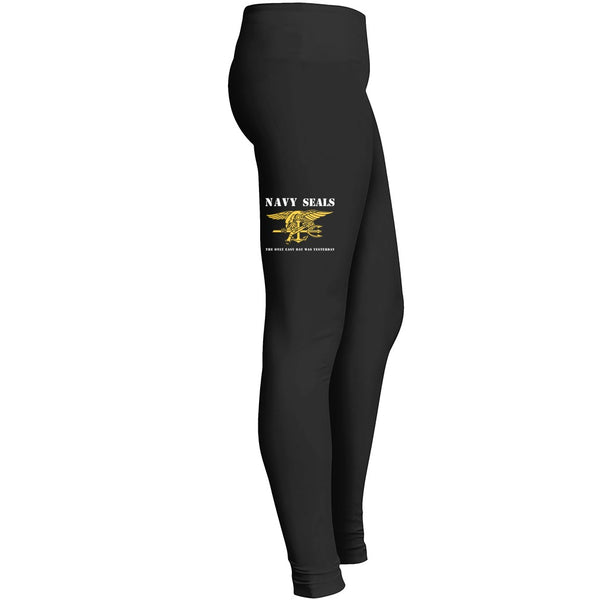 Navy Seals The Only Easy Day Was Yesterday Yellow Leggings