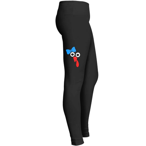 Thanksgiving Turkey Face With Bow Funny Tshirt Leggings