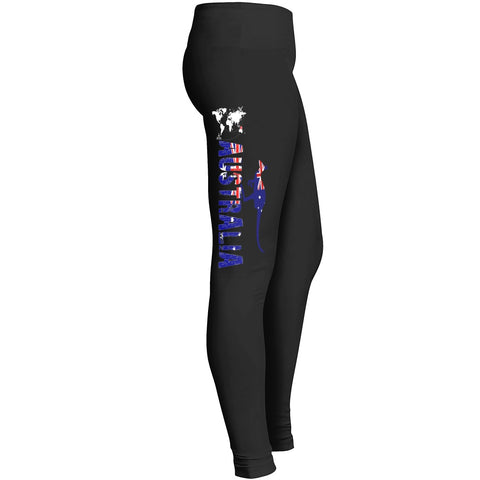 Australia Country Leggings Australian Flag Girls Leggings Fit For Outdoor Indoor With World Map Leggings