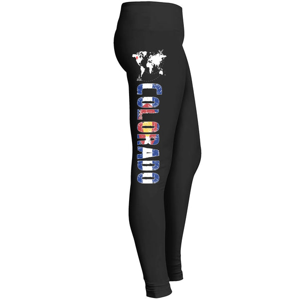 Colorado Girl Leggings Colorado Map World Map Awesome Leggings For Colorado Mom Or Wife Ok For Yoga Leggings