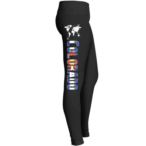 Colorado Girl Leggings Colorado Map World Map Awesome Leggings For Colorado Mom Or Wife Ok For Yoga Leggings