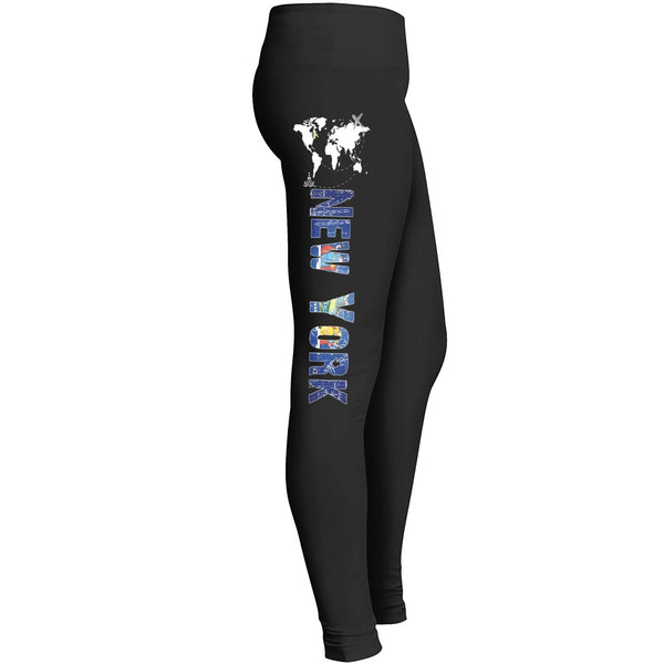 New York Girls Leggings New York Map World Map Awesome Leggings For New York Mom Or Wife Ok For Yoga Leggings