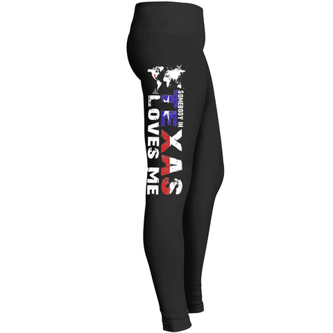 Somebody In Texas Loves Me Leggings Awesome Texas And World Map Leggings Texas Flag Leggings Leggings