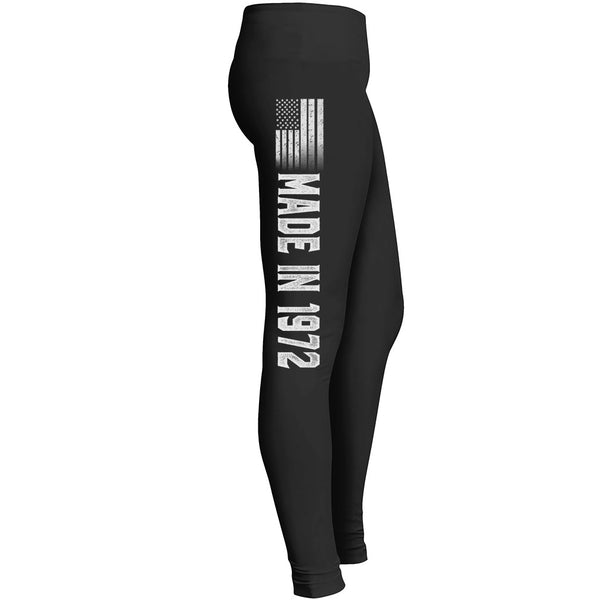 Made In 1972 Funny Birth Year Girls Leggings Hot Girls Birthday Gift Item Awesome Workout Tights Leggings