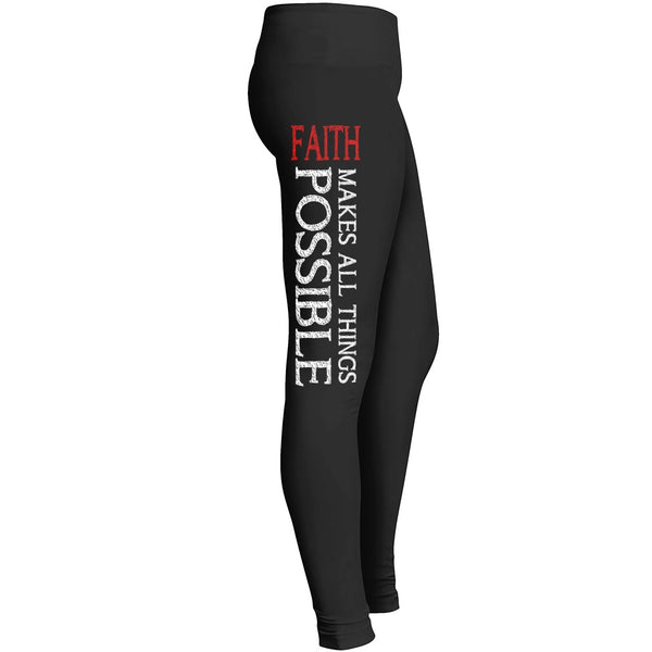 Faith Makes All Things Possible Leggings Faith And Trust Workout Tights For Awesome Lovely Cool Girl Leggings