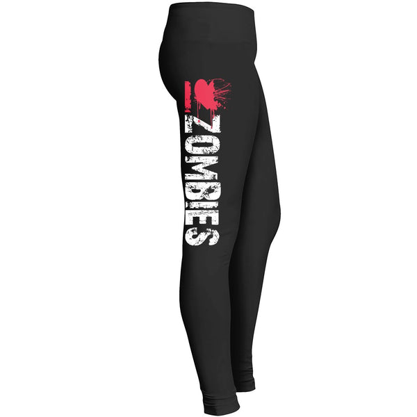I Love Zombies Leggings Dangerous Corpse Horror Fantasy Halloween Workout Tights Zombie Love Girl Leggings