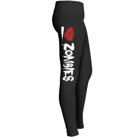 I Love Zombies Leggings Dangerous Corpse Horror Fantasy Halloween Workout Tights Zombie Love Girl Yo Leggings