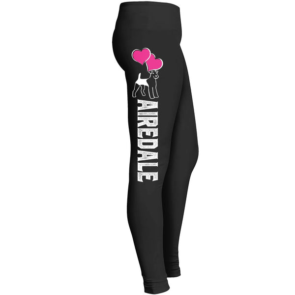 I Love Airedale Terrier Dog Leggings For Crazy Dog Lover Girls Pink Usa Printed Hot Yoga Pant For Pe Leggings