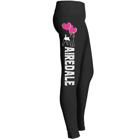 I Love Airedale Terrier Dog Leggings For Crazy Dog Lover Girls Pink Usa Printed Hot Yoga Pant For Pe Leggings