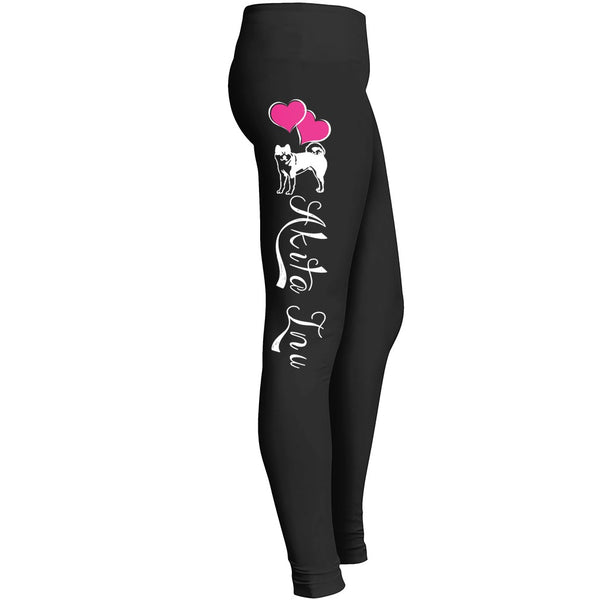 I Love Akita Inu Dog Leggings For Crazy Dog Lover Girls Pink Usa Printed Hot Yoga Pant For Pet Lover Leggings