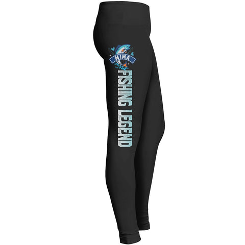 Fishing Mima The Fishing Legend Leggings For Mom Aunties Mother Grandmother Grandma Grandparents Leggings