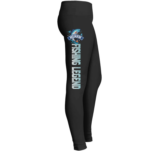 Fishing Memaw The Fishing Legend Leggings For Mom Aunties Mother Grandmother Grandma Grandparents Leggings