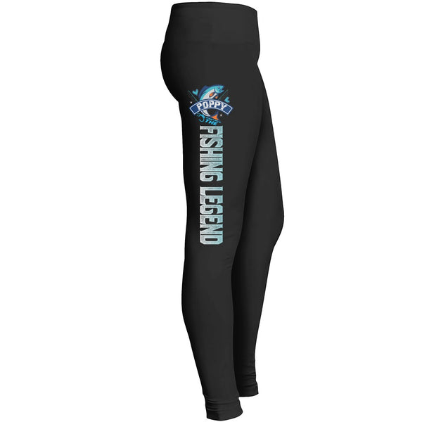 Fishing Poppy The Fishing Legend Leggings Forawesome Girl Mommy Lady Grand Mom Grandmother Grandma Leggings