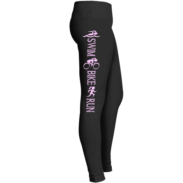 Swim Bike Run Triathlon Girls Leggings Awesome Mom Girl Lady Sexy Wife Girlfriend Women Workout Leggings