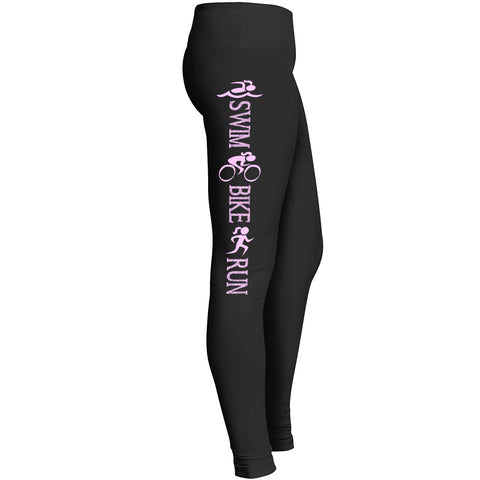 Swim Bike Run Triathlon Girls Leggings Awesome Mom Girl Lady Sexy Wife Girlfriend Women Workout Leggings