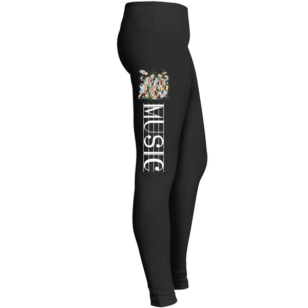 Music Lover Girls Leggings For Awesome Mom Mommy Wife Grandma Lady Fit For Indoor Outdoor Workout Leggings