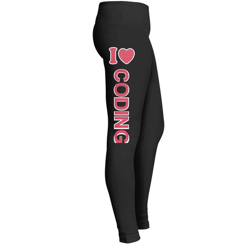 I Love Coding Leggings For Awesome Girls Mom Mommy Lady Women Wife Grandmother Web Developer Leggings