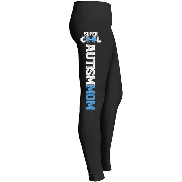 Super Cool Autism Mom Leggings For Awesome Girls Mom Mommy Lady Women Wife Grandmother Fitted Leggings