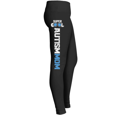 Super Cool Autism Mom Leggings For Awesome Girls Mom Mommy Lady Women Wife Grandmother Fitted Leggings