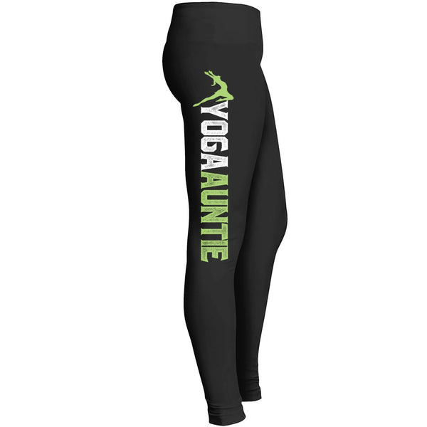 Yoga Auntie Fitness Workout Leggings For Awesome Girls Mom Mommy Lady Women Wife Grandmother Fitted Leggings