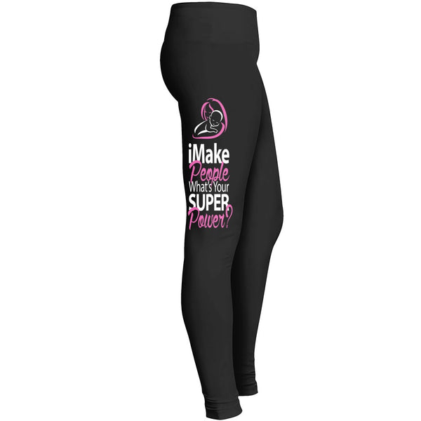 Mom Superpower Leggings For Awesome Girls Mom Mommy Lady Women Wife Grandmother Fitted Leggings