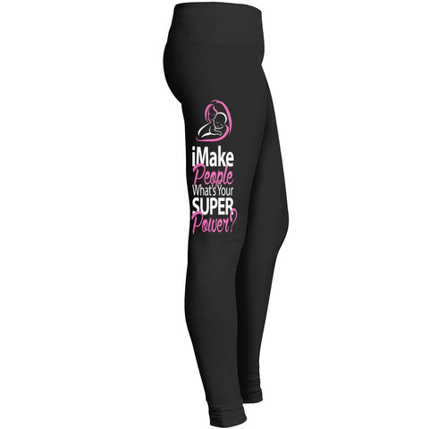 Mom Superpower Leggings For Awesome Girls Mom Mommy Lady Women Wife Grandmother Fitted Leggings