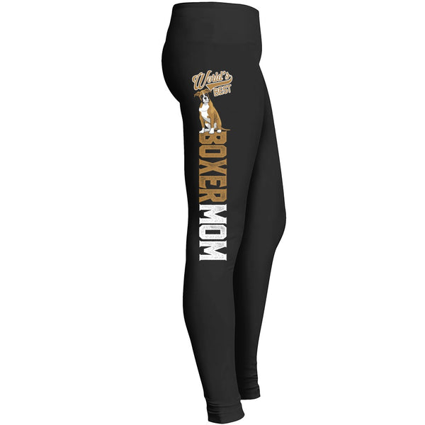 Worlds Best Boxer Dog Mom Leggings Fit For Indoor Outdoor Workout Yoga Suitable Tights Pant For Mom Leggings