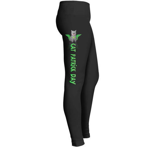Cat Saint Patricks Day Leggings Fit For Indoor Outdoor Workout Yoga Suitable Tights Pant For Mom Leggings