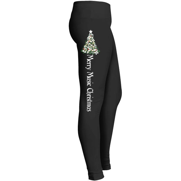 Christmas Music Tree Leggings Fit For Indoor Outdoor Workout Yoga Suitable Tights Pant For Mom Lady Leggings