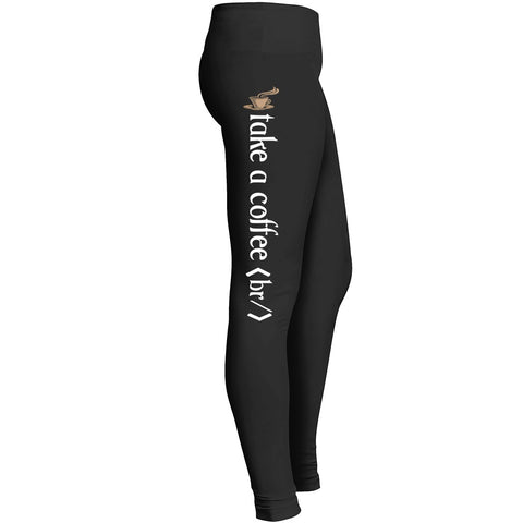 Take A Coffee Break Programmer Coder Leggings Fit For Indoor Outdoor Workout Yoga Pants Tights Leggings