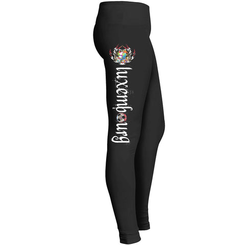 Luxembourg Football Fan Leggings Fit For Awesome Soccer Lover Girls Indoor Outdoor Workout Yoga Leggings
