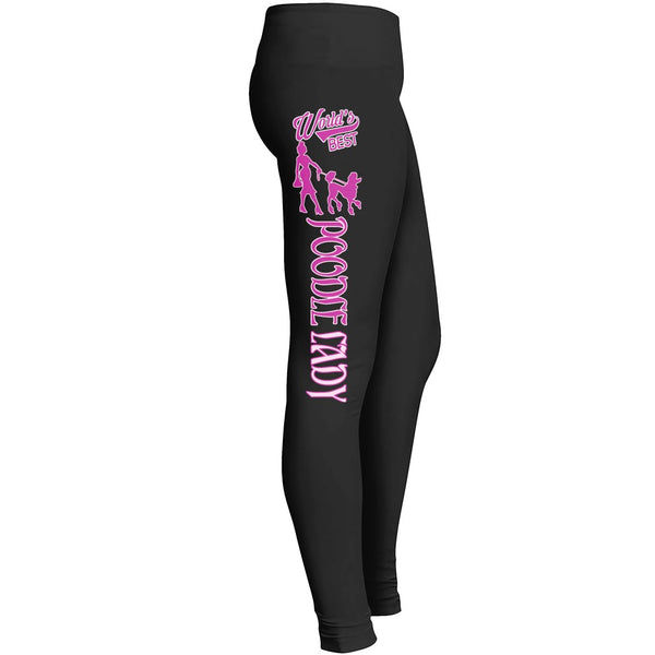 Poodle Lady Leggings Fit For Awesome Pet Dog Doggy Lover Girls Indoor Outdoor Workout Yoga Doggy Leggings