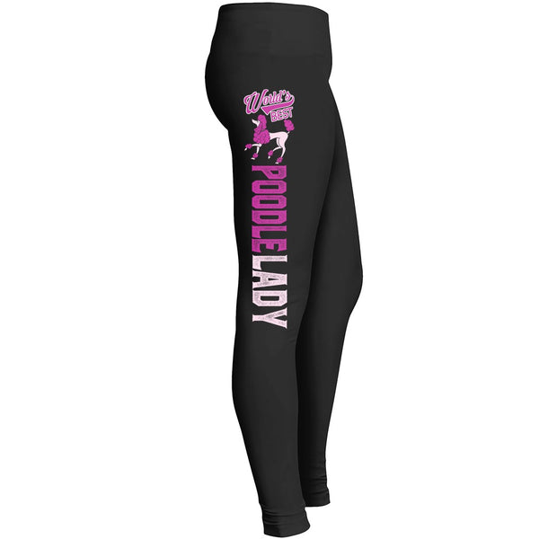 Poodle Lady Leggings Fit For Awesome Pet Dog Doggy Lover Girls Indoor Outdoor Workout Yoga Suitable Leggings