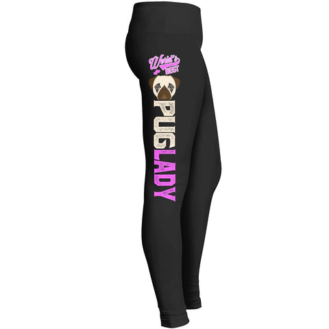 Pug Lady Leggings Fit For Awesome Pet Dog Doggy Lover Girls Indoor Outdoor Workout Yoga Tights Leggings