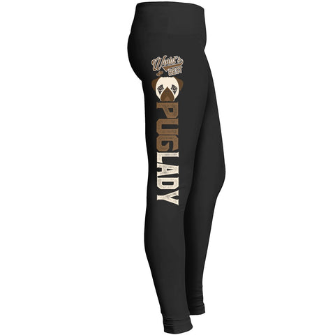 Pug Lady Leggings Fit For Awesome Pet Dog Doggy Lover Girls Indoor Outdoor Workout Yoga Tights Leggings