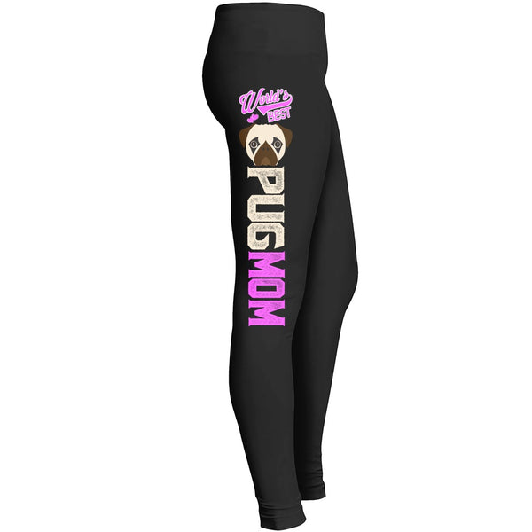 Pug Lady Leggings Fit For Awesome Pet Dog Doggy Lover Girls Indoor Outdoor Workout Yoga Suitable Leggings