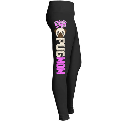 Pug Lady Leggings Fit For Awesome Pet Dog Doggy Lover Girls Indoor Outdoor Workout Yoga Suitable Leggings