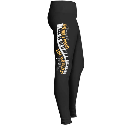 Without Piano Life Would Be Flat Piano Leggings Leggings